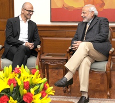 Microsoft CEO Satya Nadella with Prime Minister Narendra Modi